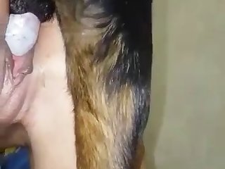 Out From Her Crotch The Stiff Shaft Just Inches From